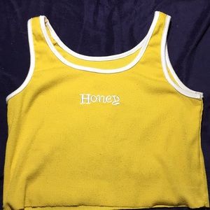Yellow crop top honey